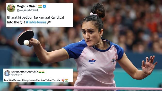 "Bharat ki betiyon ne kamaal Kar diya" - Fans hail the India women’s TT team for emphatic Round-of-16 win against Romania at Paris Olympics 2024