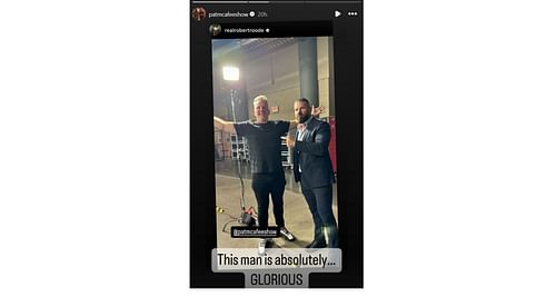 Screenshot of post from Pat McAfee and Robert Roode (Photo credit: Pat McAfee on Instagram)