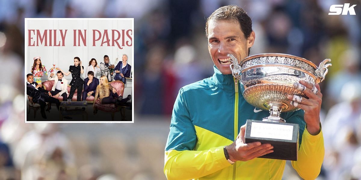 Rafael Nadal at French Open, Inset: Emily in Paris poster (Images: Getty, Instagram/Emily in Paris)