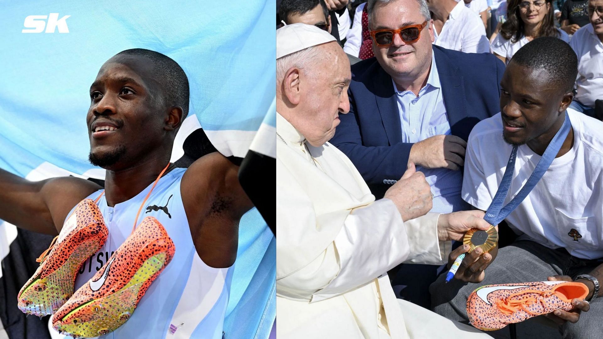 Letsile Tebogo and Pope Francis 