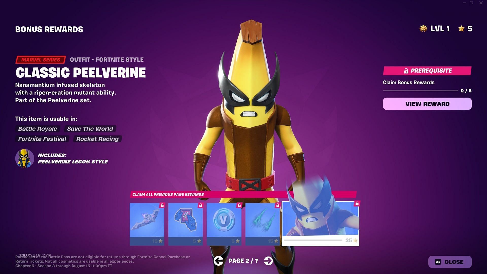 Page 2 of the Fortnite Chapter 5 Season 4 Battle Pass Bonus Rewards (Image via Epic Games)