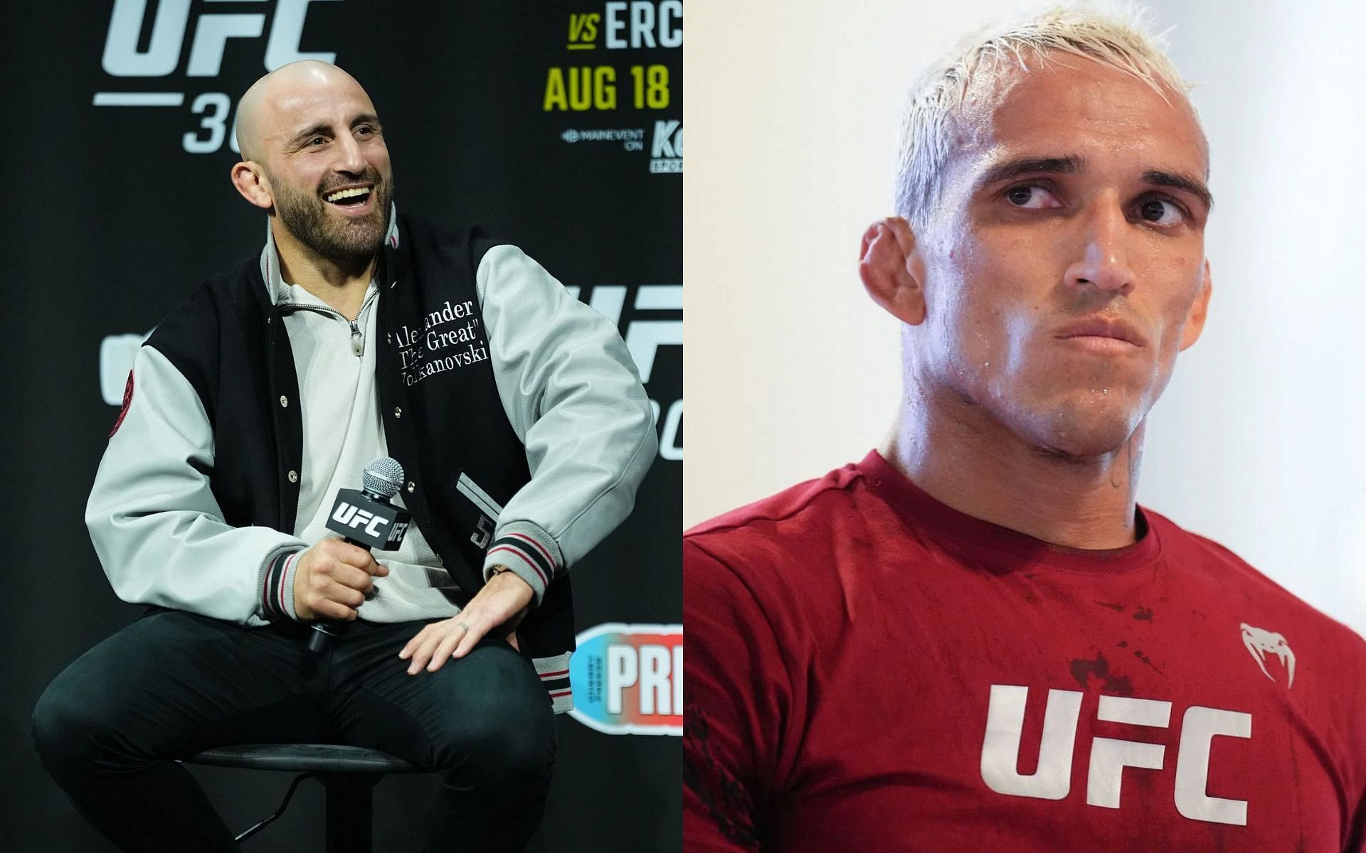 Alexander Volkanovski (left) sheds light on his next fight, appears to rule out mega-clash with Charles Oliveira (right) [Images courtesy: Getty Images]