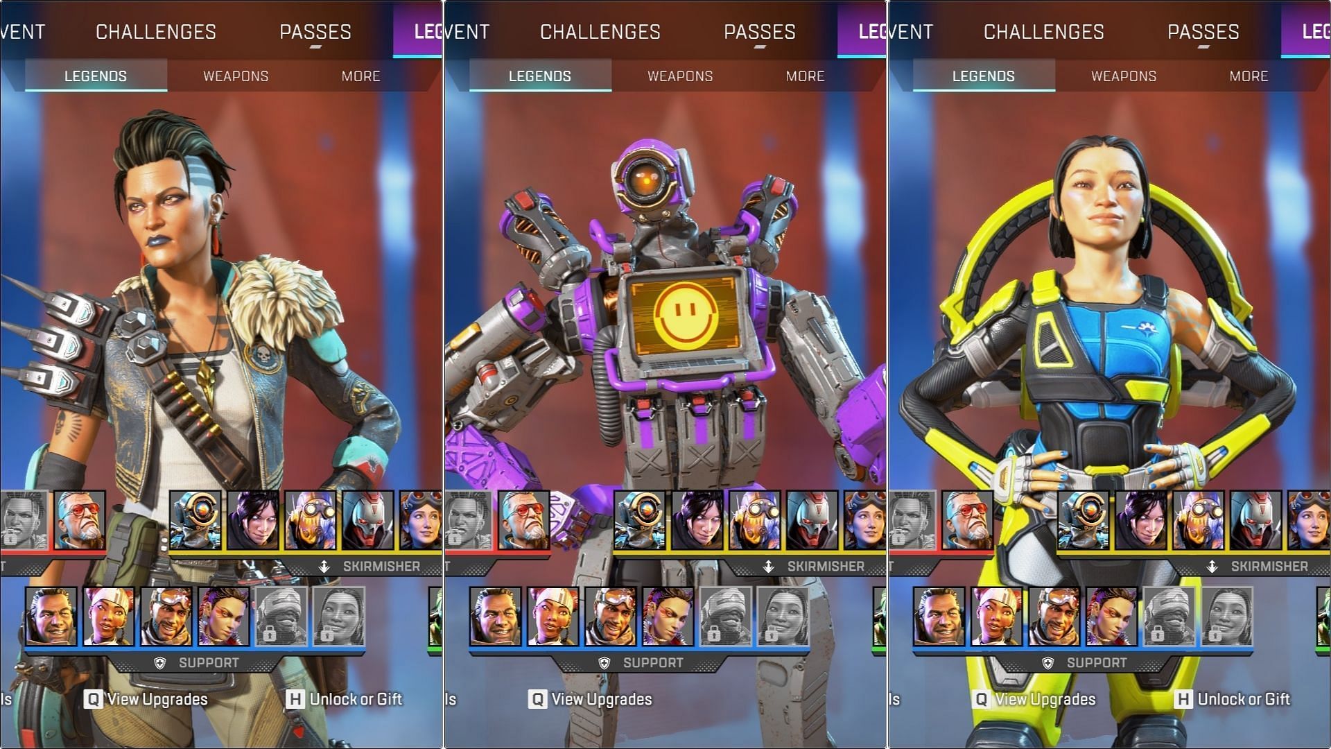 Mad Maggie, Pathfinder, and Conduit in Apex Legends (Image via EA)