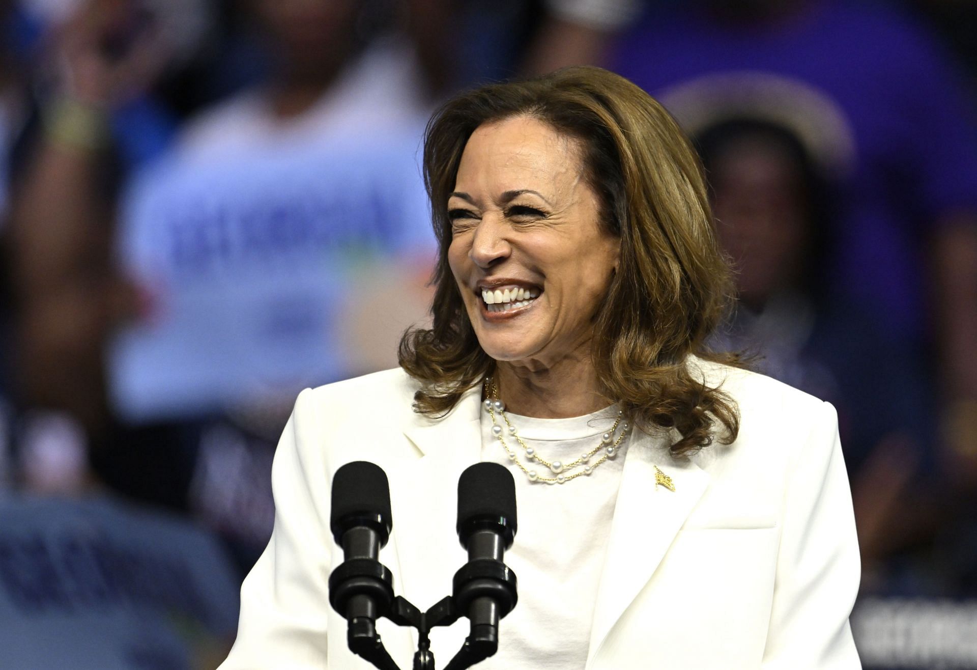 US Vice President and presidential candidate Kamala Harris at a campaign rally in Savannah - Source: Getty