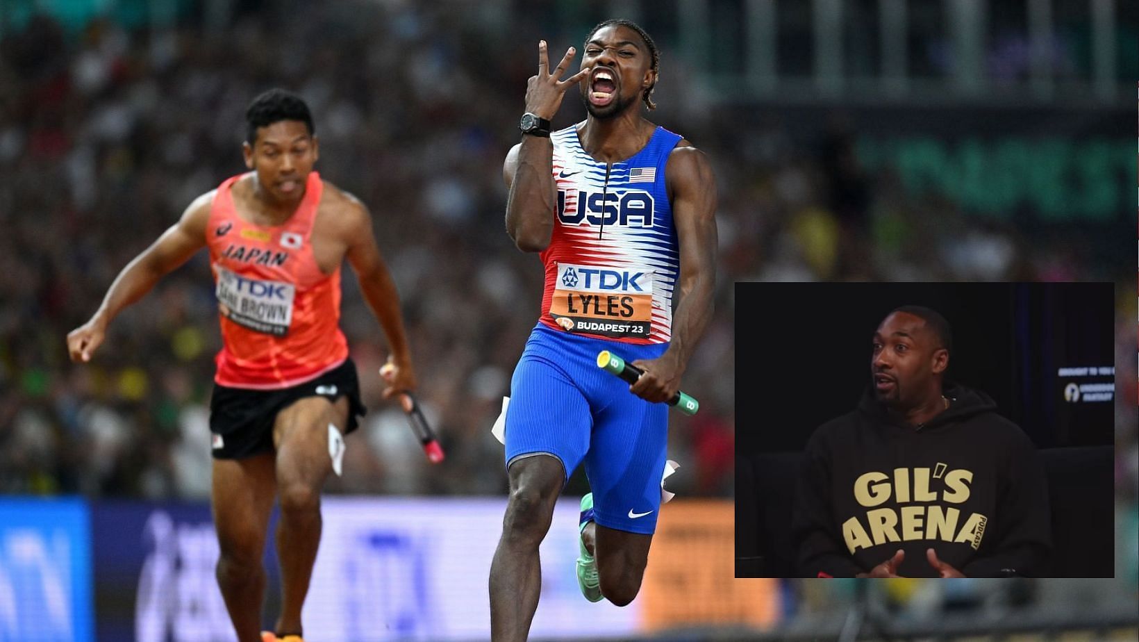 Gilbert Arena comes out in support of Noah Lyles (Image Source: Getty, and Gil