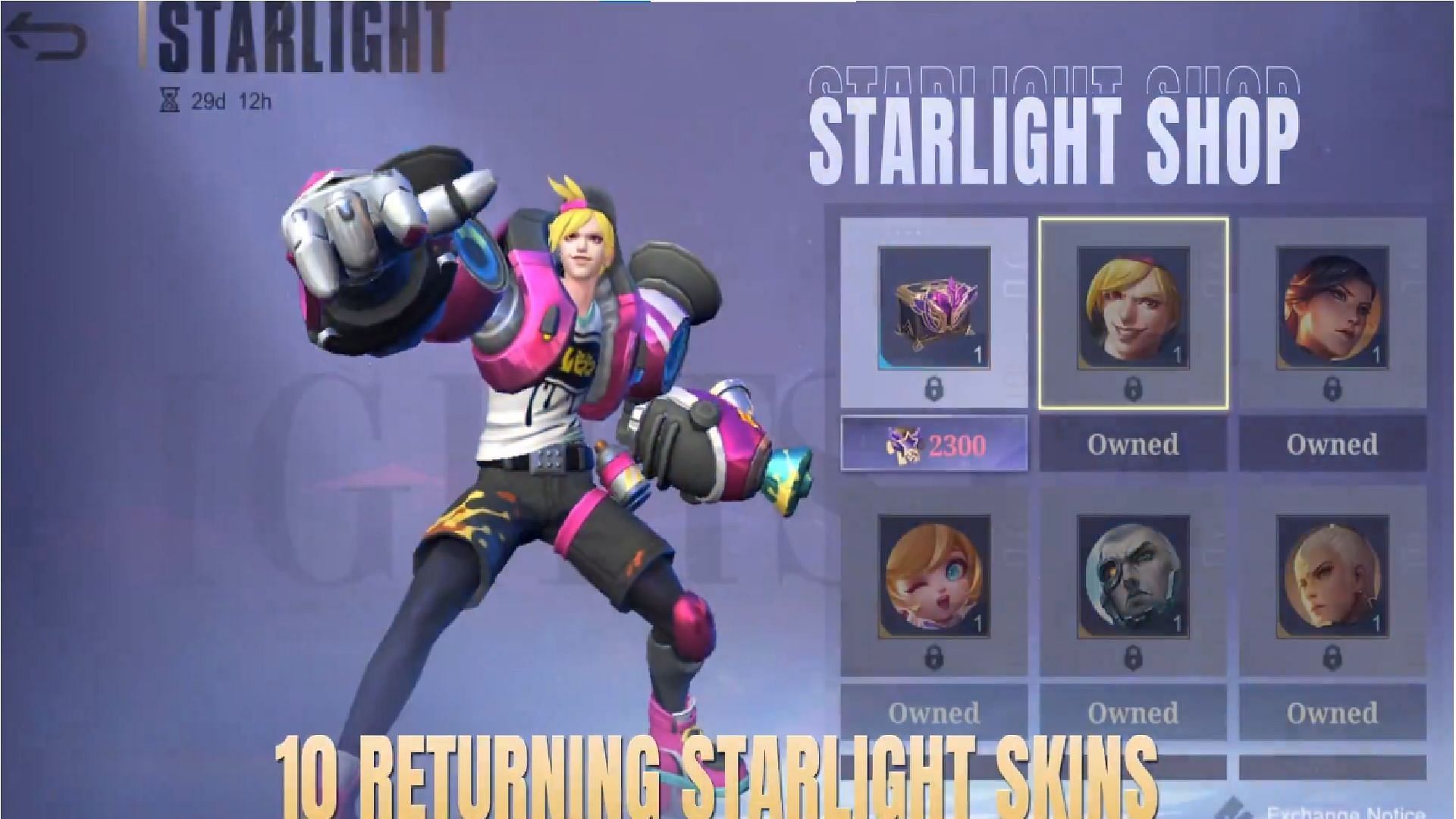 X. Borg&#039;s Starlight skin is arriving soon in the game (Image via Moonton Games)