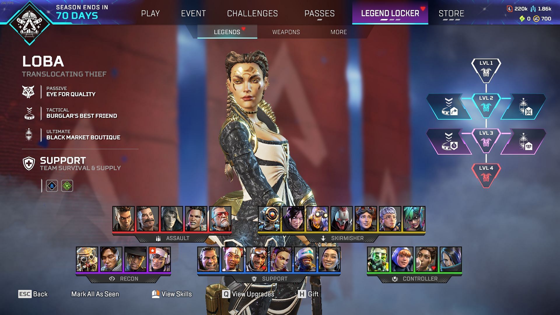 Loba in Legend Locker (Image via EA)