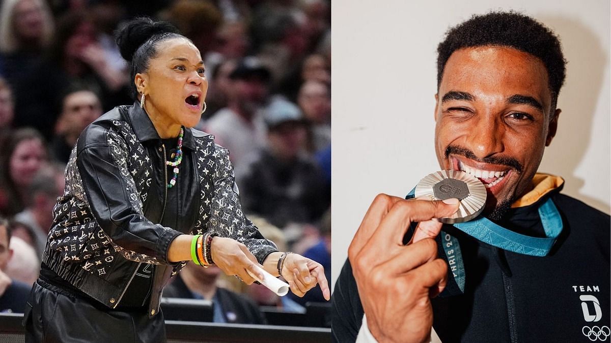 Dawn Staley, Leo Neugebauer (Image Credits: IMAGN, Instagram/@paris2024)