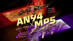 Free Fire AN94 x MP5 Ring rewards: MP5 - Aurora Oni, AN94 - Wildfire Bolt, and more