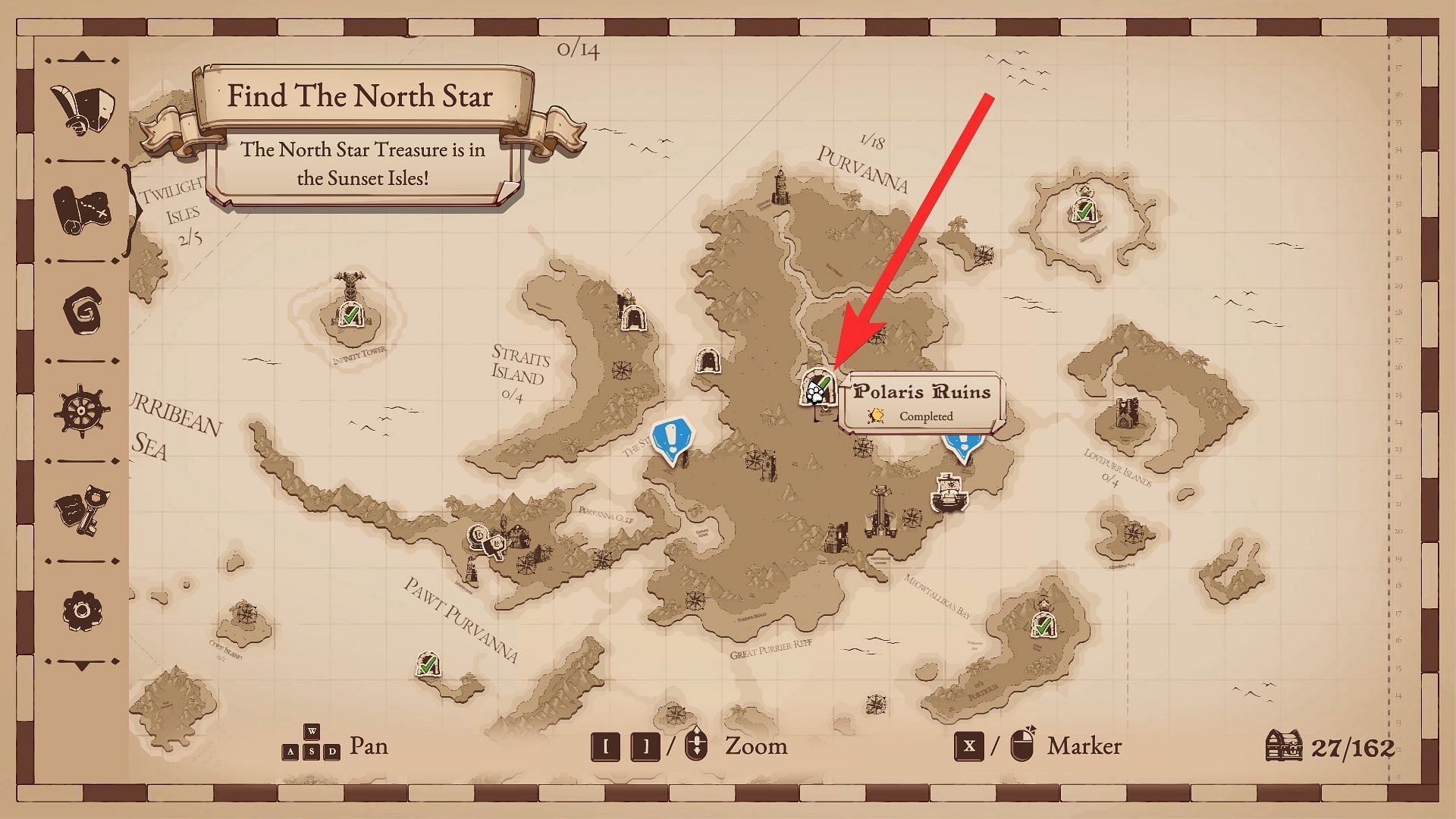 Cat-Face Mountain and Polaris ruins location (Image via The Gentlebros)