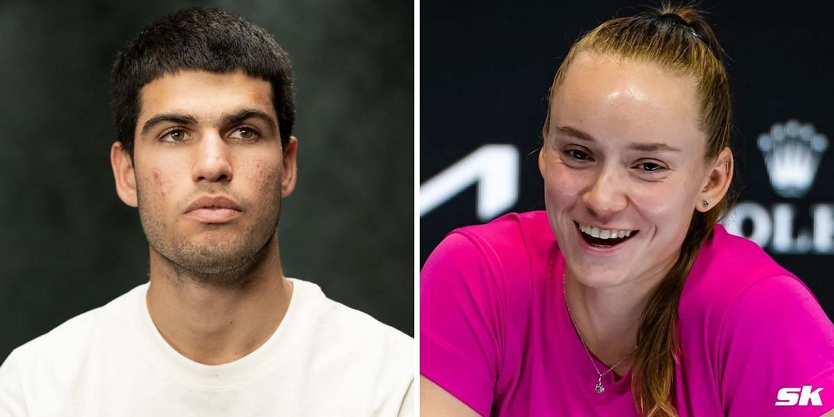 Carlos Alcaraz (L) and Elena Rybakina. (Images: Getty)