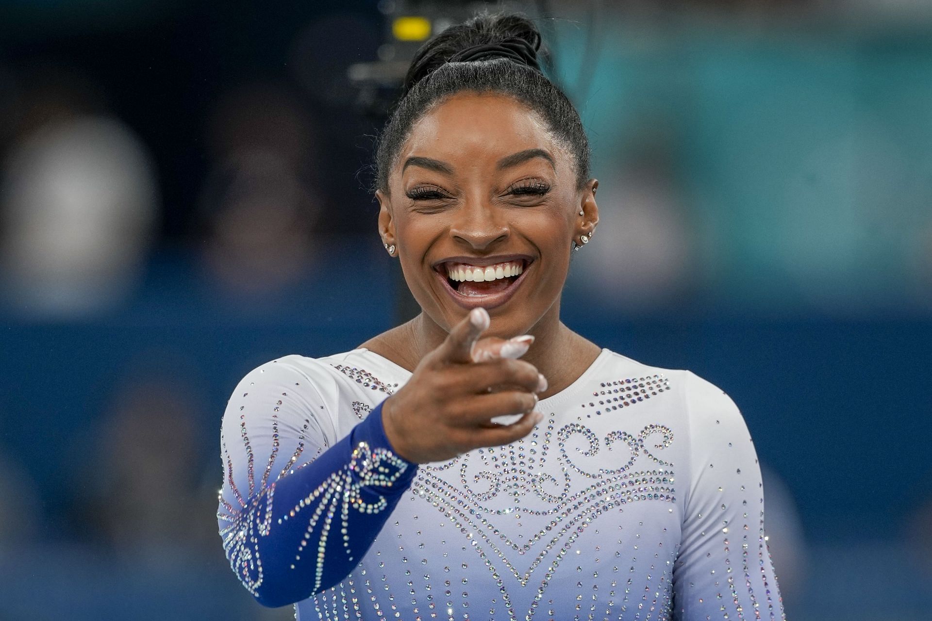 Simone Biles during the Women&#039;s Balance Beam Final at the Olympic Games Paris 2024. (Photo by Getty Images)