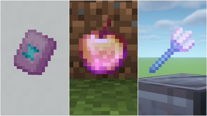 All Minecraft blocks and items in the rare category