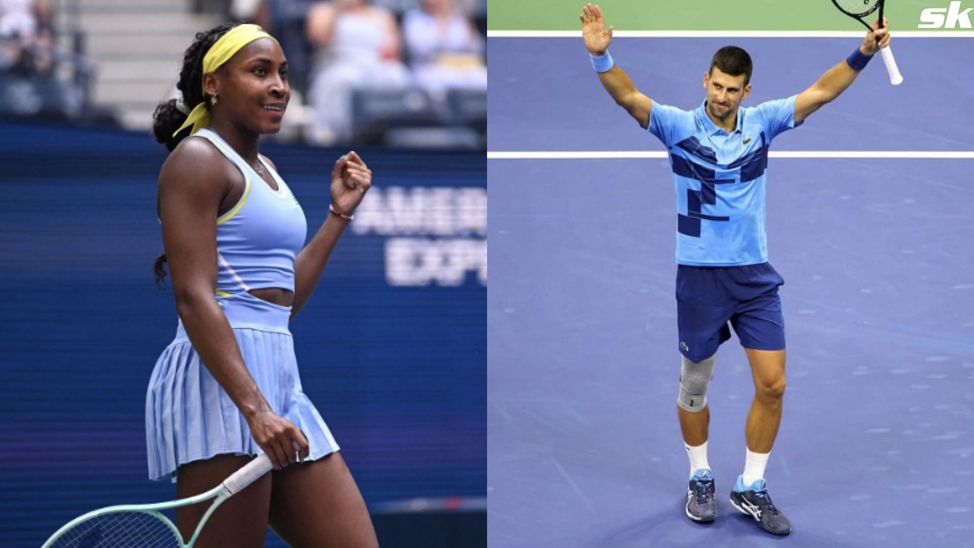 Coco Gauff and Novak Djokovic in action at the 2024 US Open (Pictures: Getty &amp; @djokernole Instagram)