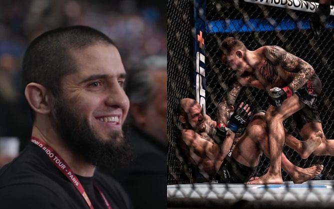 Islam Makhachev shares four-word reaction rewatching Dustin Poirier knocking out Conor McGregor
