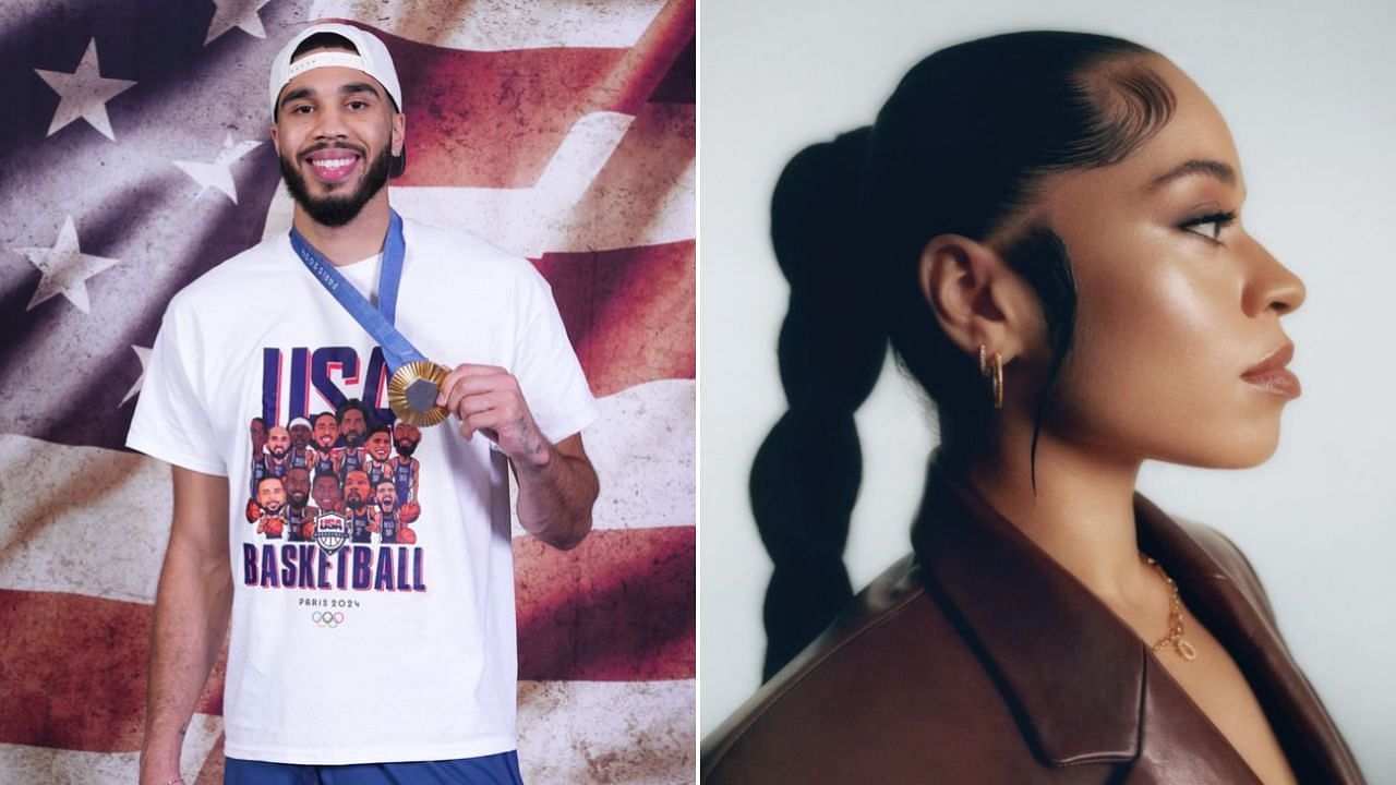 2x Olympic gold medalist Jayson Tatum poses with girlfriend Ella Mai