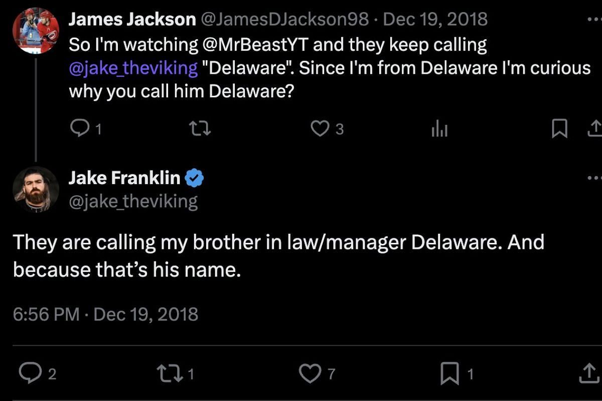 Jake The Viking says Delaware is his brother-in-law (Image via X)