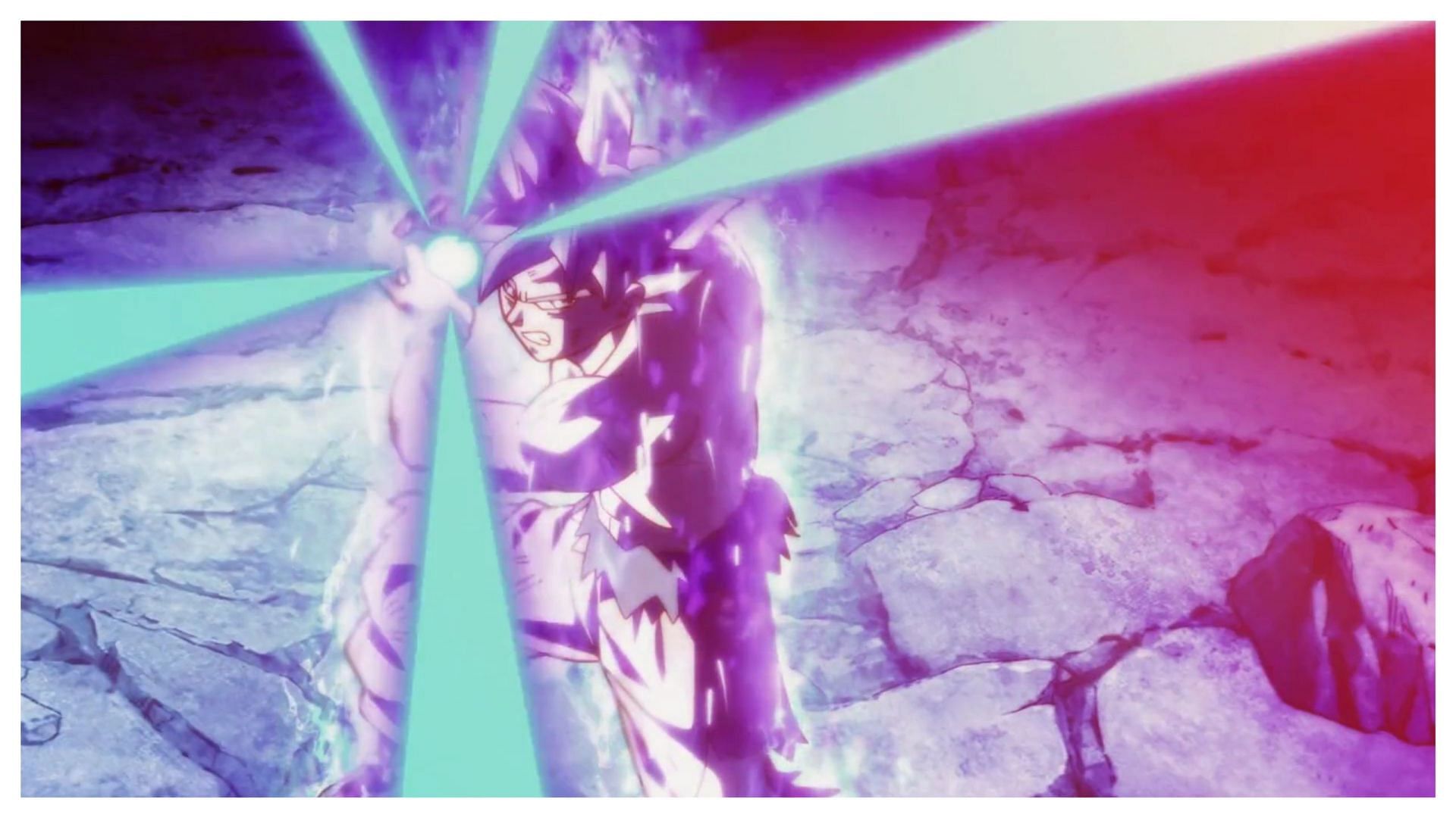 Ultra Instinct Goku forming a Kamehameha (Image via Toei Animation)