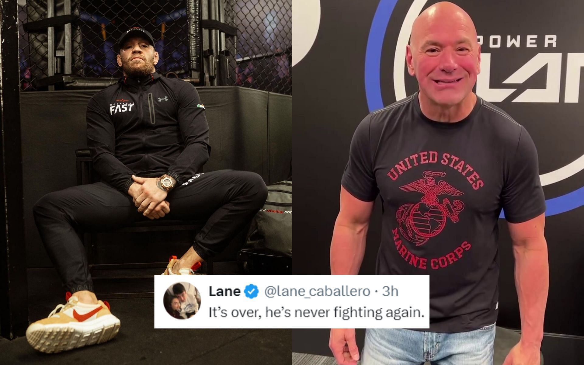 Fans react to Dana White (right) dismissing Conor McGregor