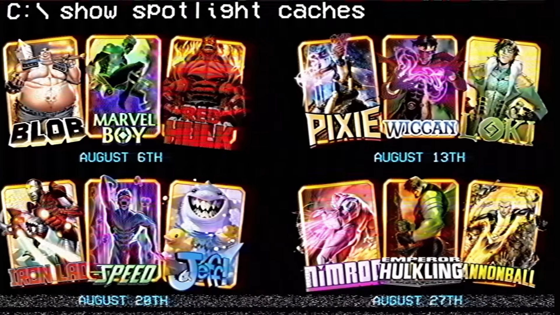 New Spotlight Caches arriving in Marvel Snap during the Marvel Snap Young Avengers season (Image via Nuverse)