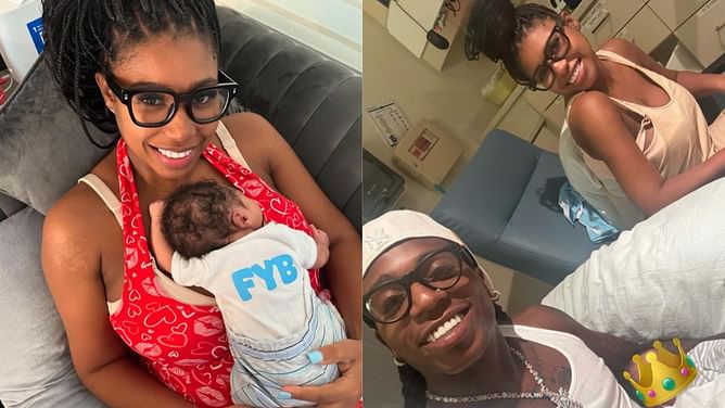 IN PHOTOS: Coach Prime’s daughter Deiondra Sanders turns “mommy mode” on after welcoming her son with fiancé Jacquees