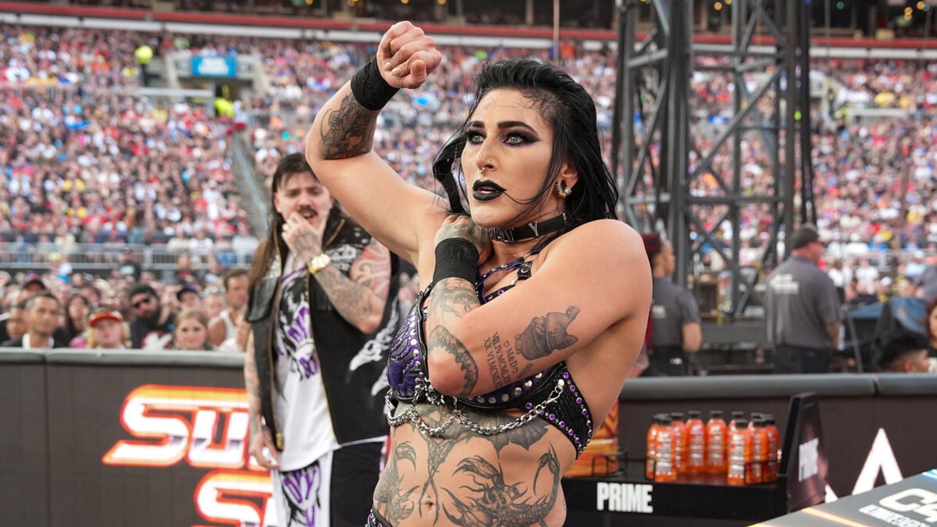 Rhea Ripley during her match at SummerSlam [Image via wwe.com]