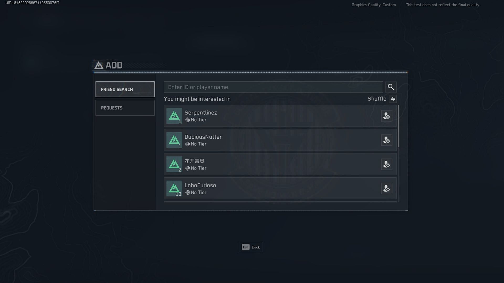 A still from the Social tab to add friends in Delta Force: Hawk Ops (Image via TiMi Studio Group)