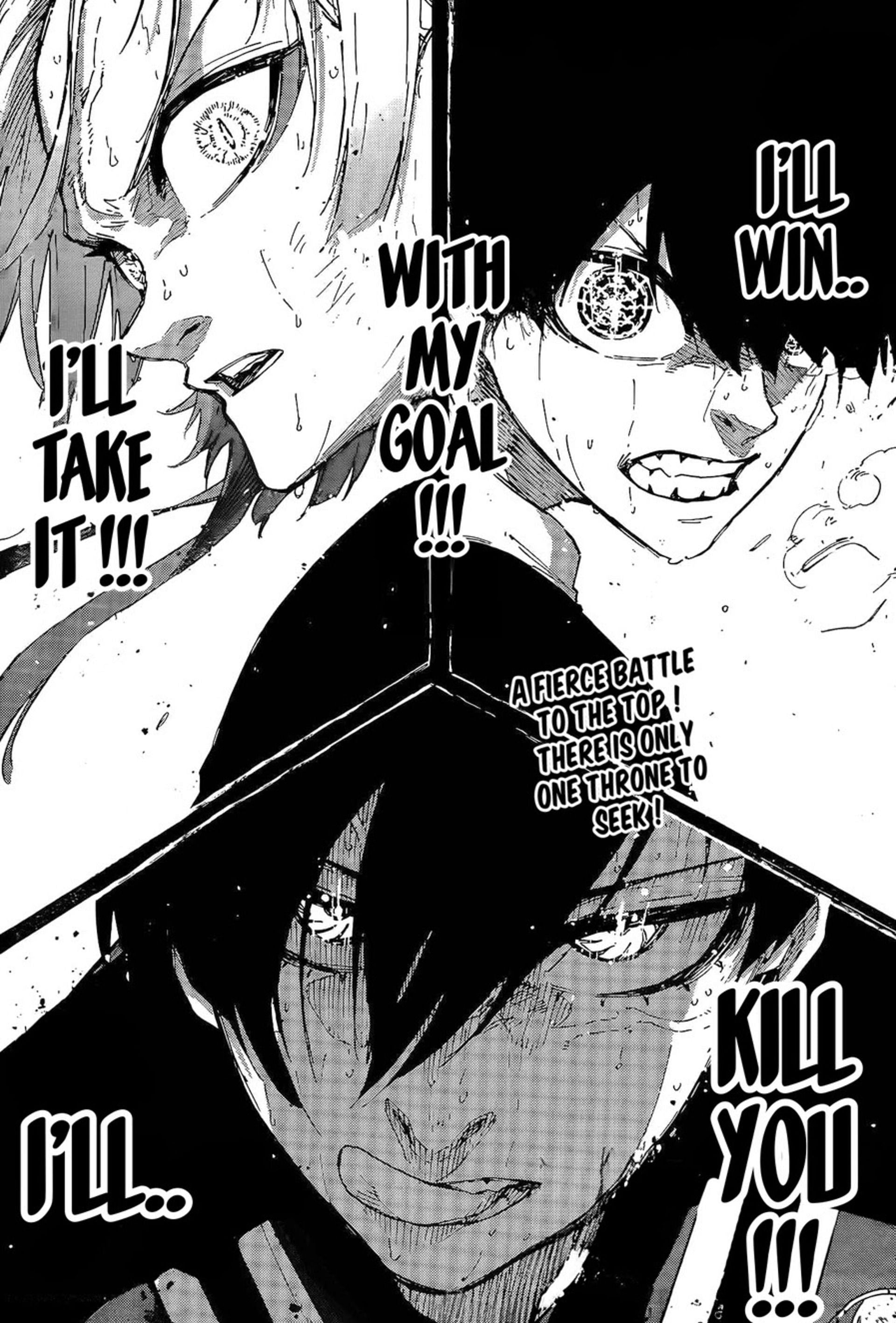 Kaiser vs Isagi vs Rin (Image via Muneyuki Kaneshiro, Kodansha)