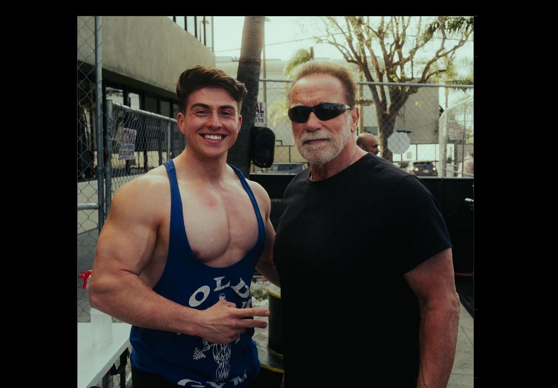 Johnny Muenster with Arnold Schwarzenegger