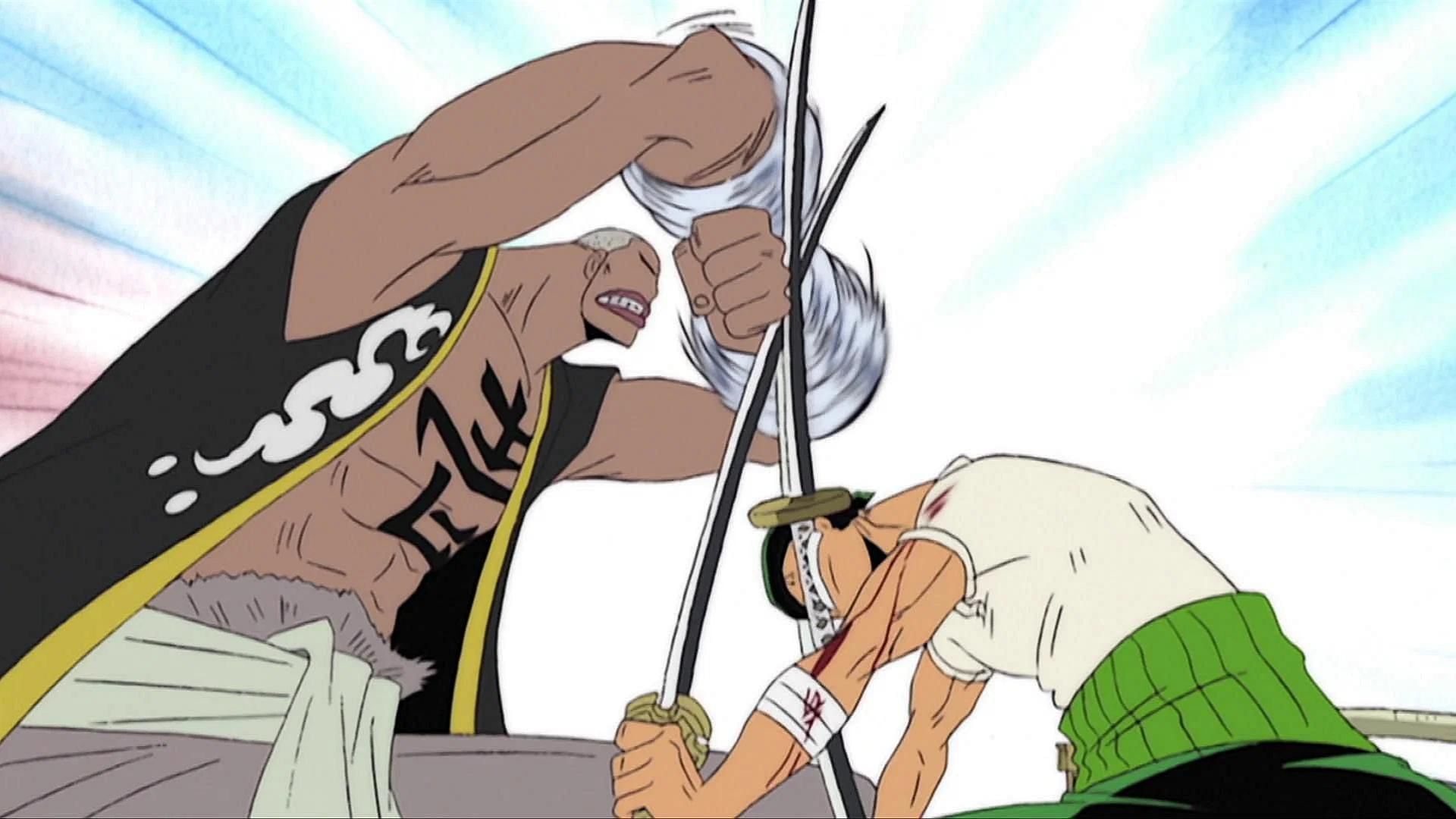 Zoro vs Daz Bones (Image via Toei Animation)