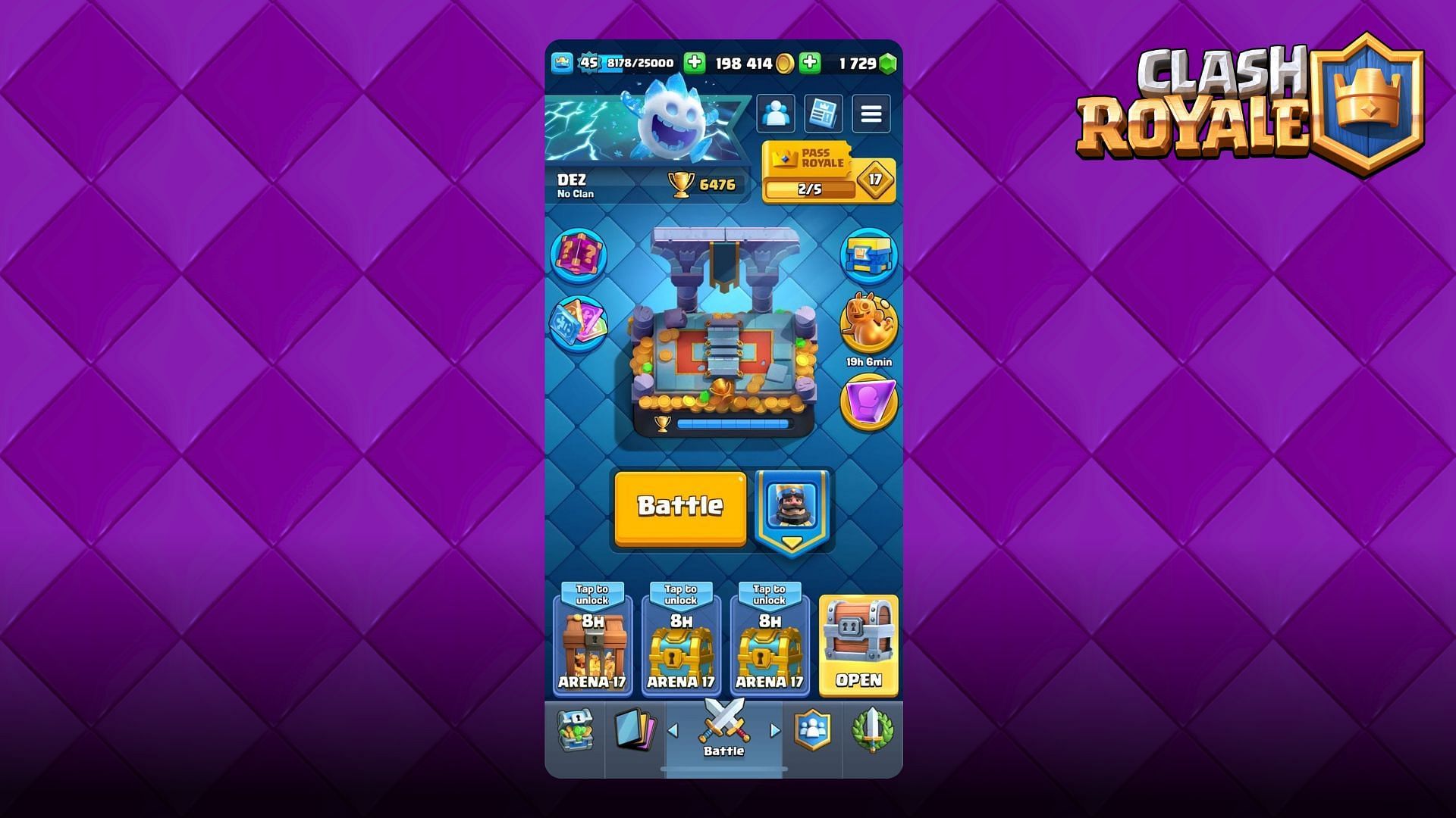 Clash Royale home screen (Image via Supercell)