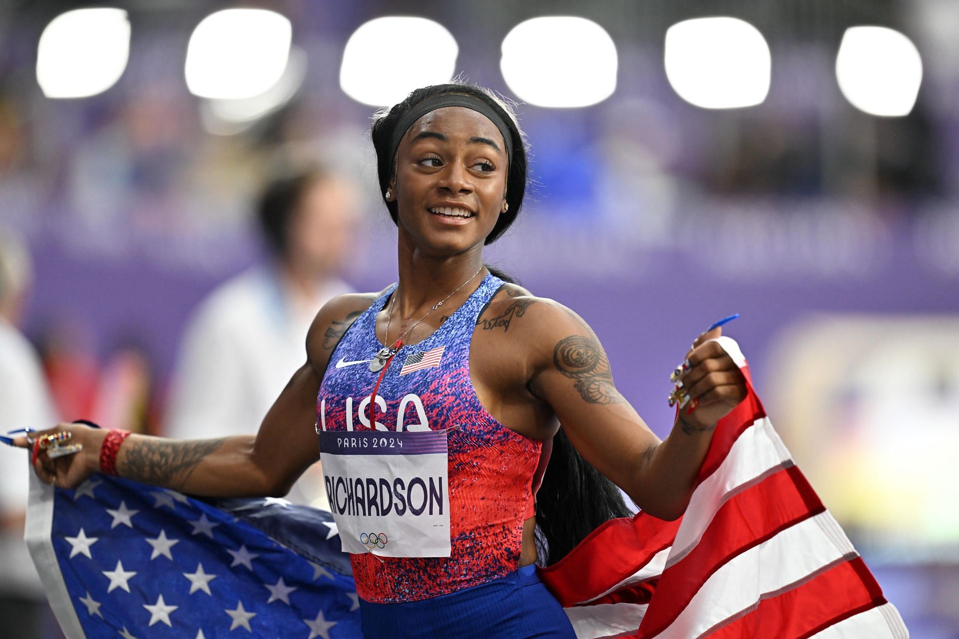 Olympic Games Paris 2024 - Athletics 4 &times; 100 Metres Relay-Sha&#039;Carri Richardson (Source: Getty)