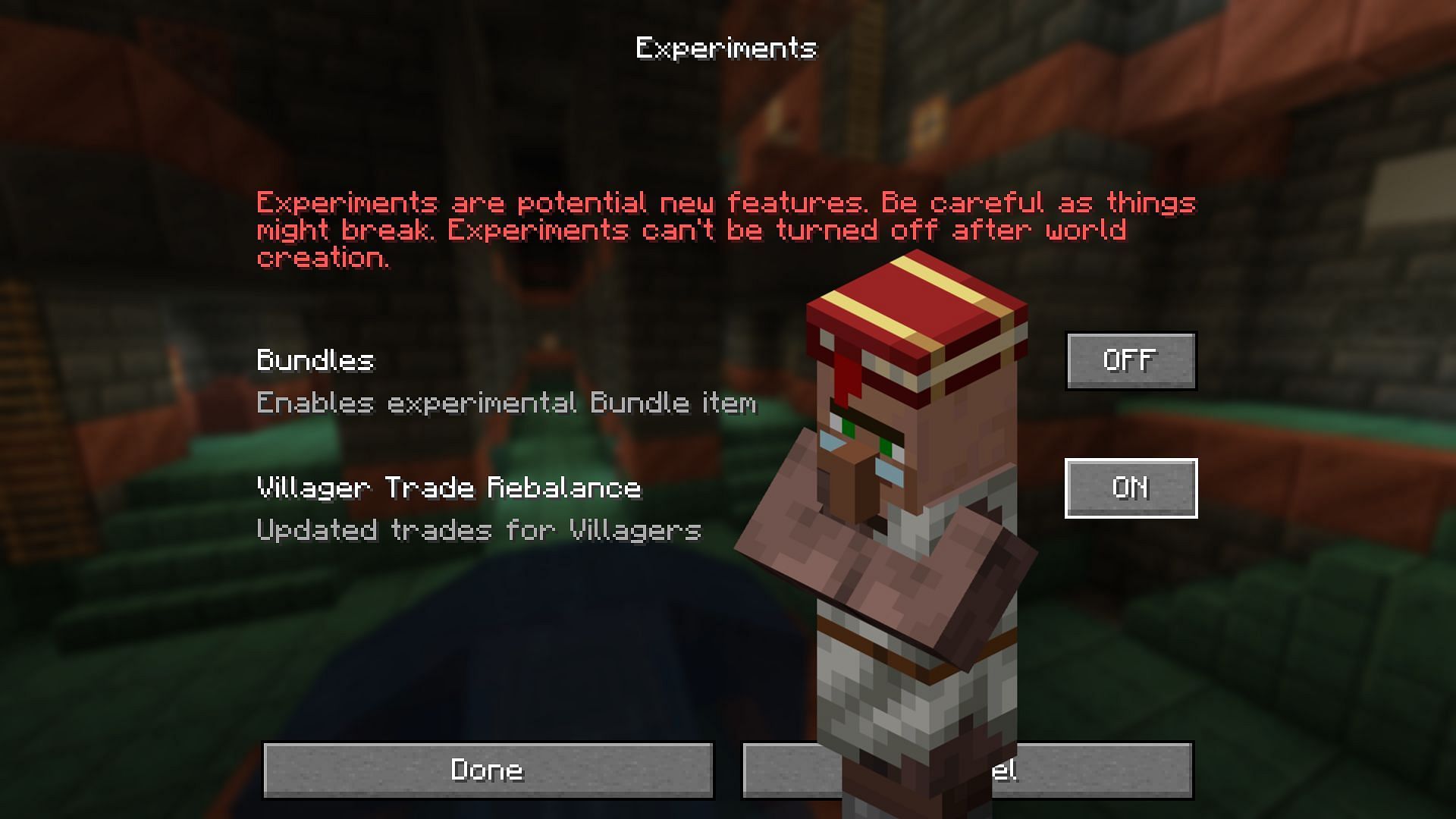 What happened to Minecraft villager trade rebalancing?