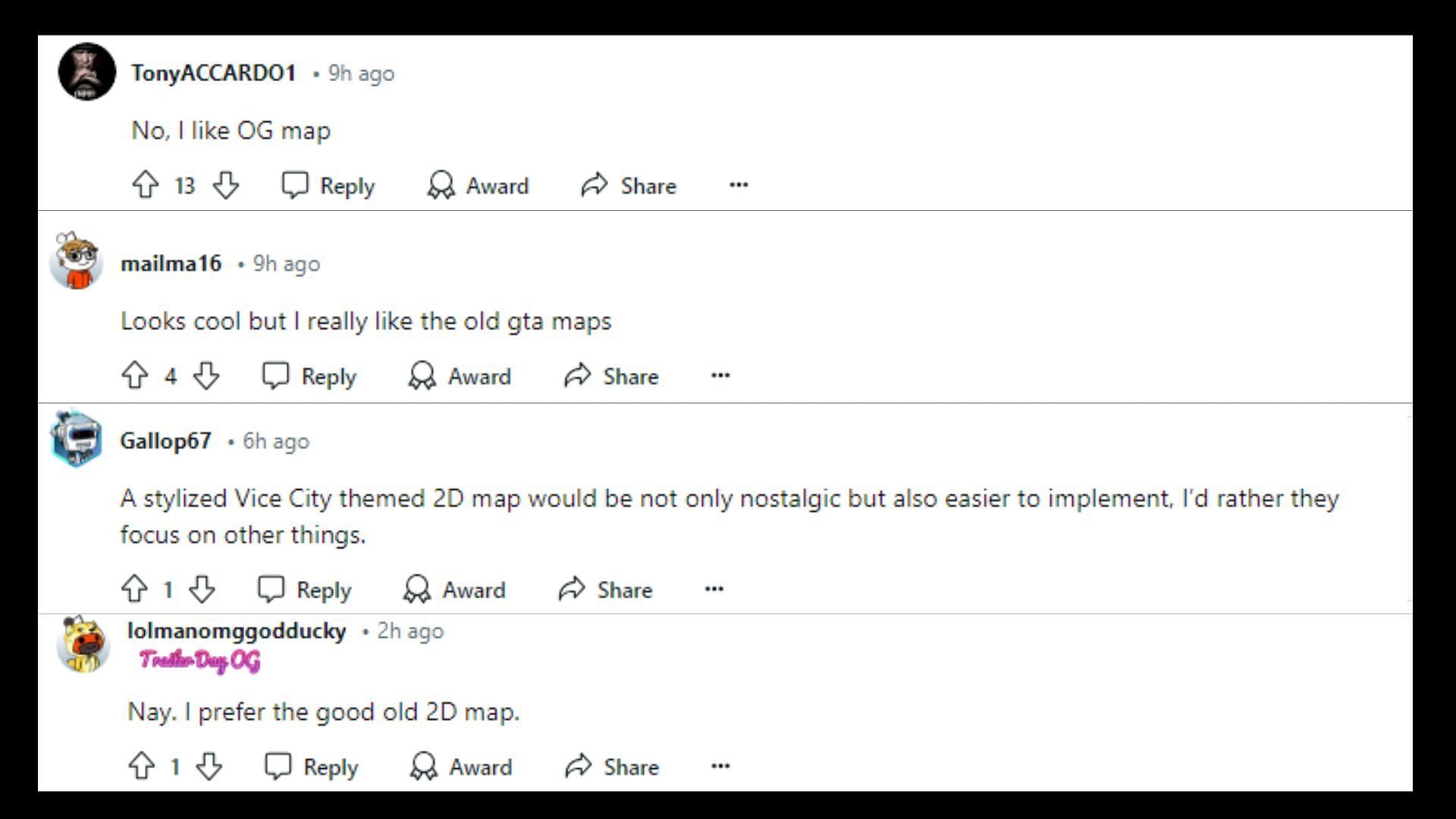 Many fans want a classic 2D style map (Images via Reddit)