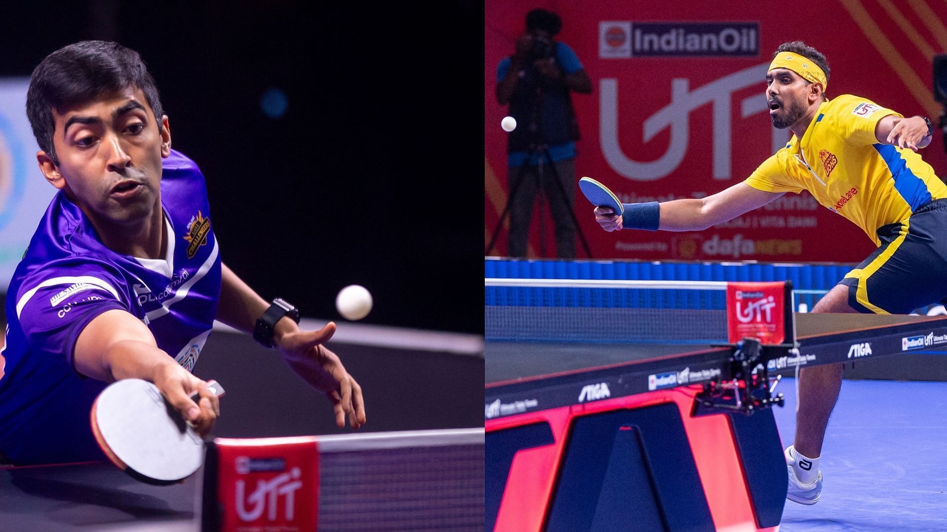 Harmeet Desai and Sharath Kamal will be in action during match 15 of UTT 2024. (Image credit: UTT Press Release)