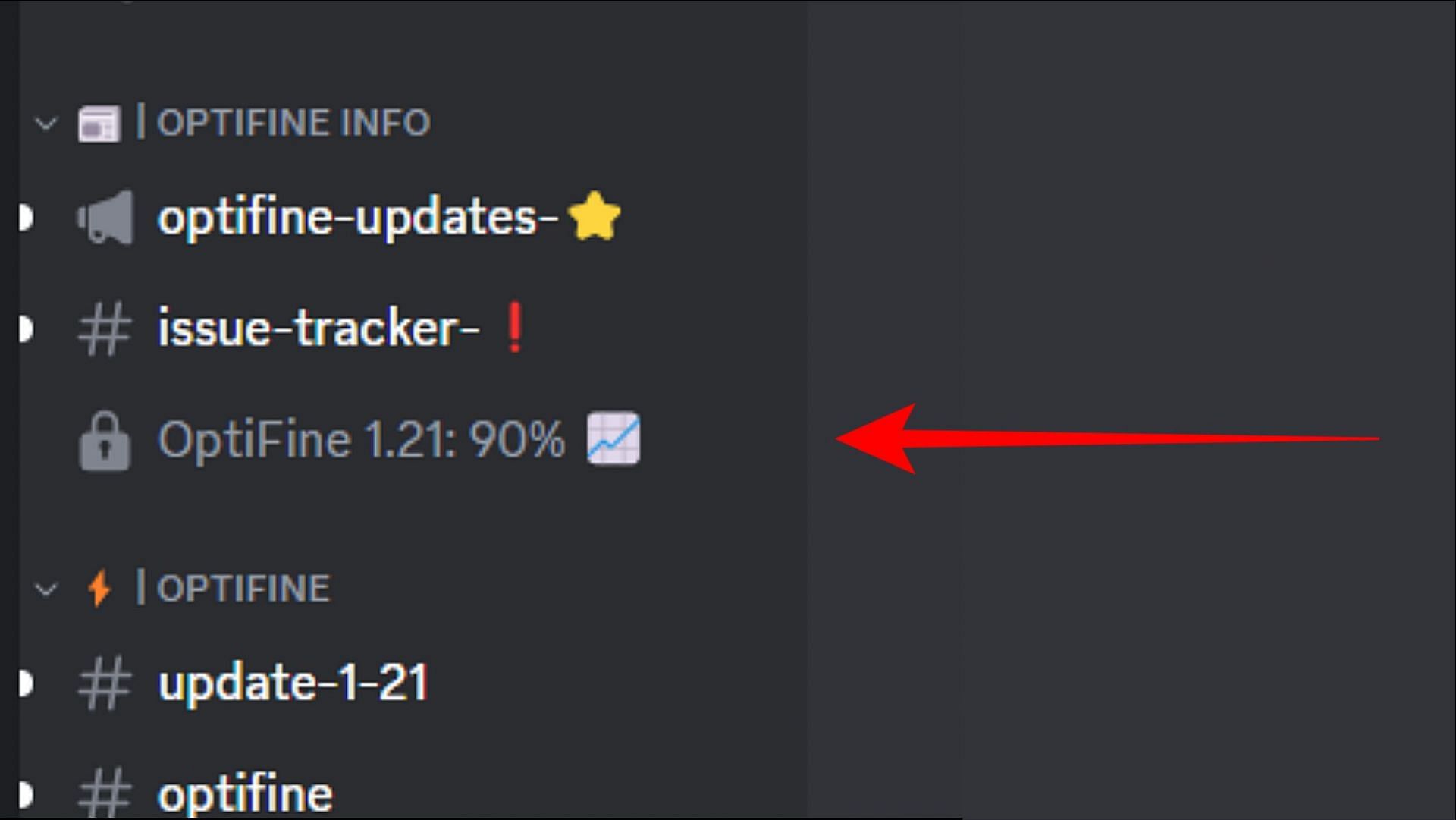 OptiFine Discord shows a progress bar for each of their development cycle (Image via Discord)