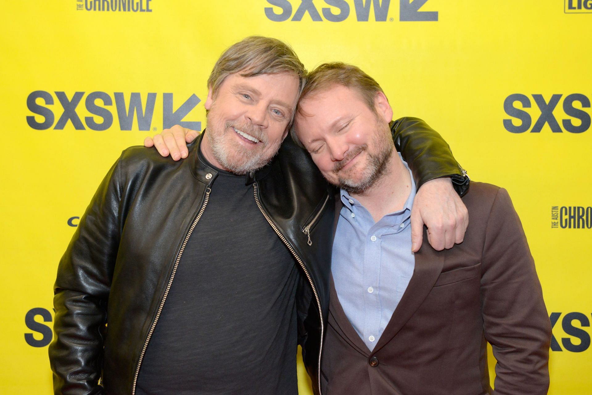 Mark Hamill with Rian Johnson (Image via Getty Images)