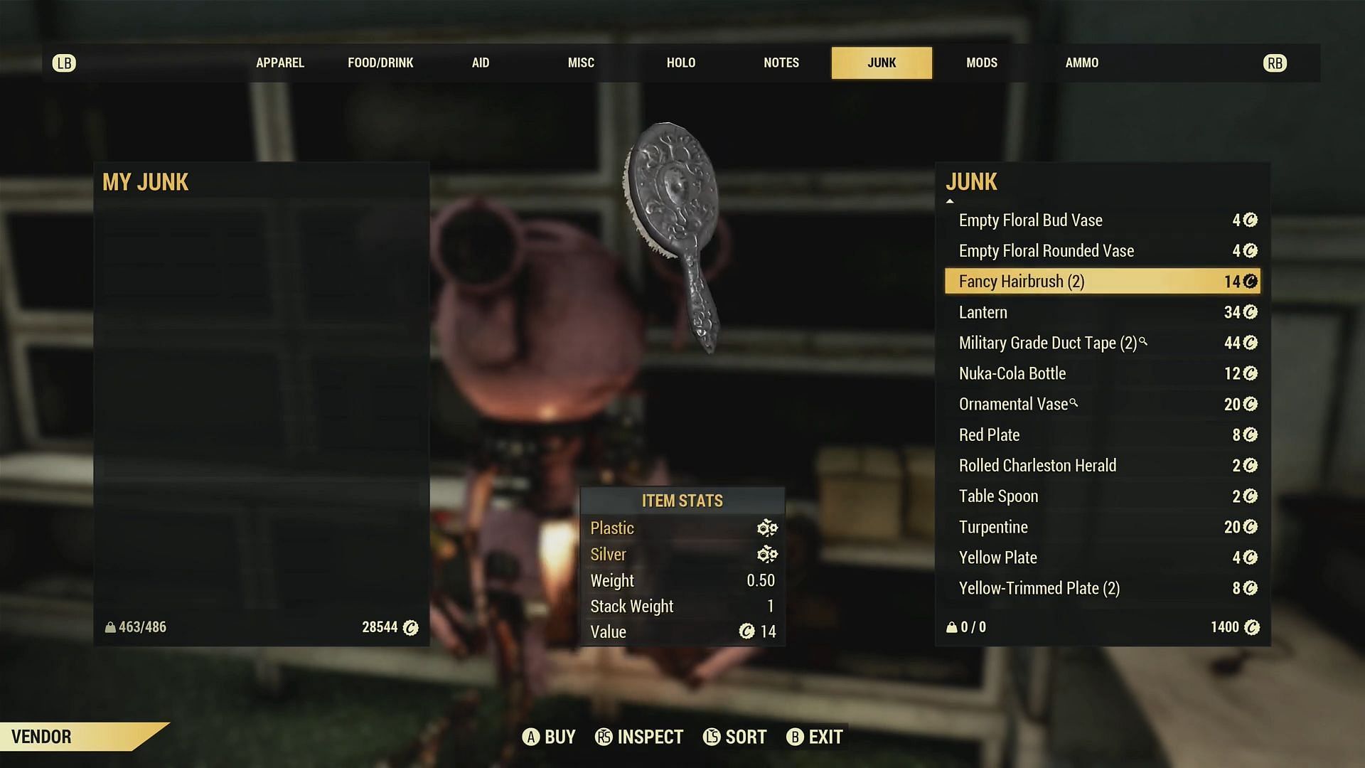 Buy items from vendors that can be scrapped into silver (Image via Bethesda)