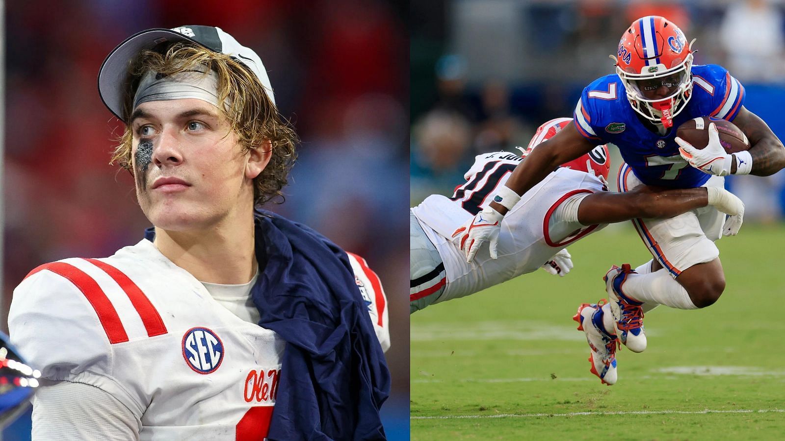 Jaxson Dart and Trevor Etienne are two SEC standouts who seem a bit overhyped heading into 2024, albeit for different reasons. (Photo credits: IMAGN)