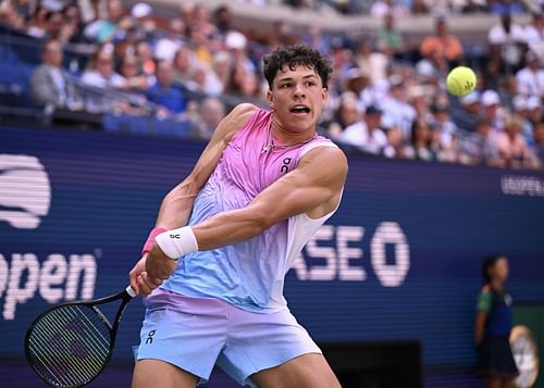 Ben Shelton in action at the US Open (Picture: Getty)