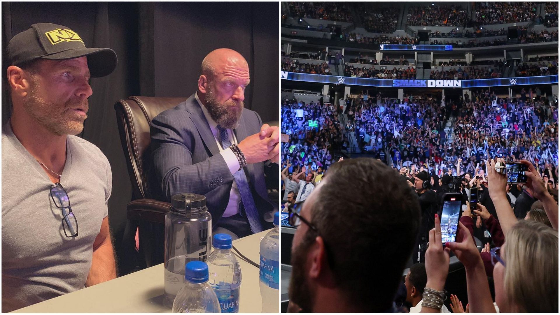 Triple H and Shawn Michaels at WWE NXT, the WWE Universe at SmackDown 