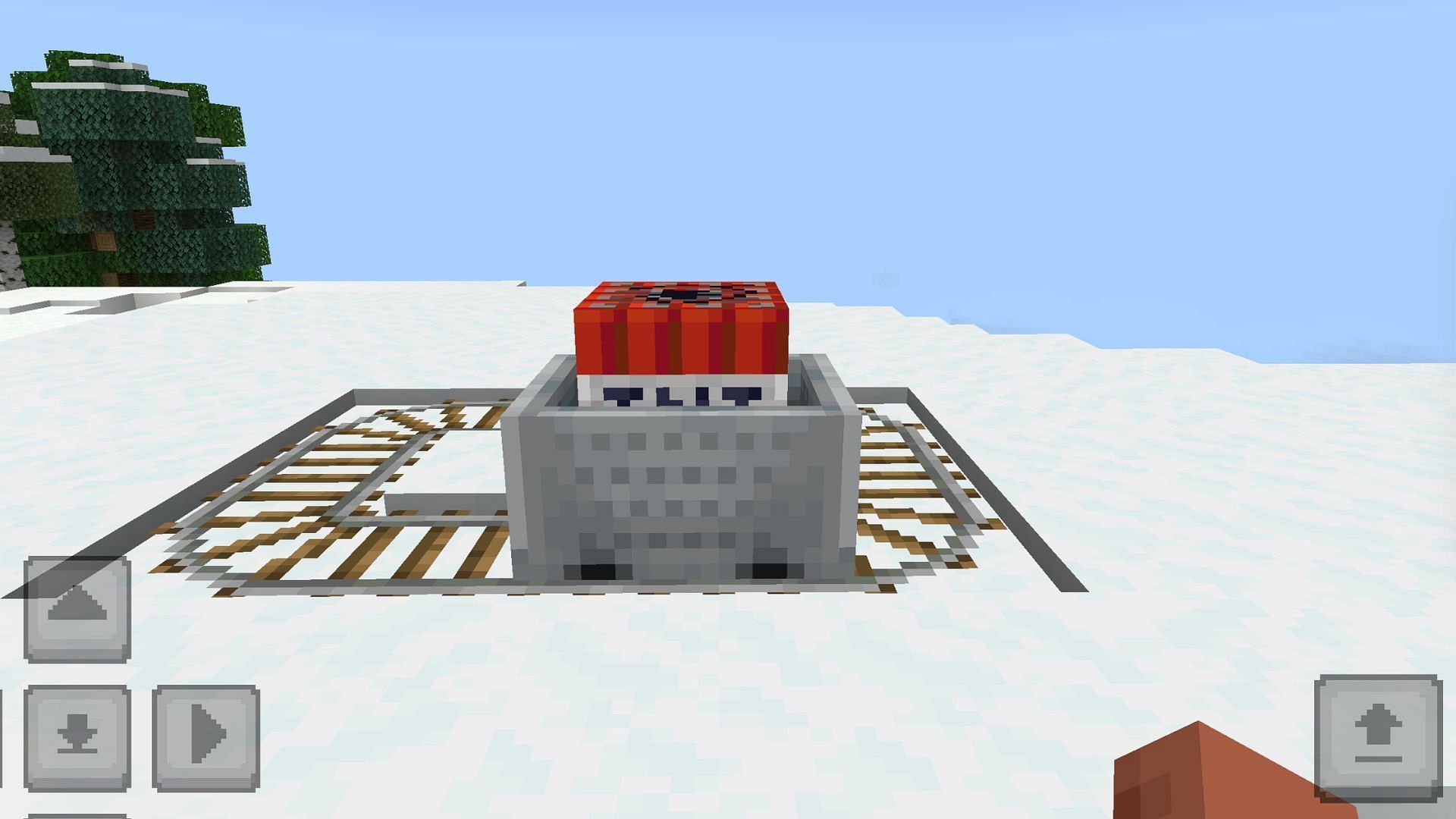 A TNT on a minecart (Image via Mojang Studios)