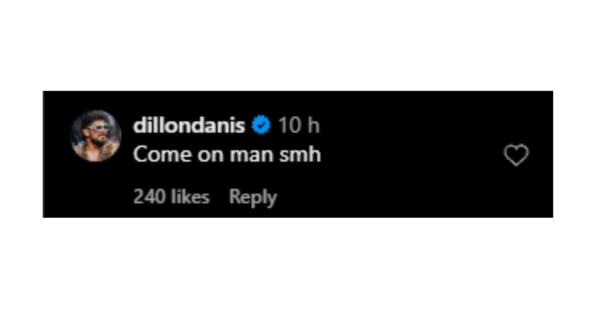 Dillon Danis&#039; comment