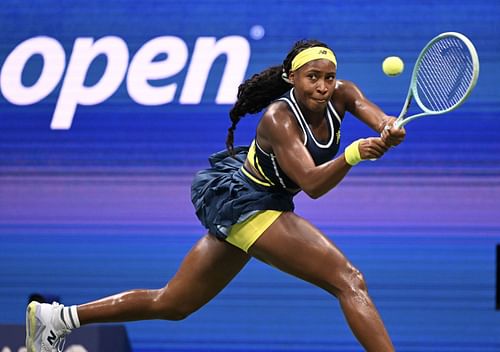 Coco Gauff in action at the US Open (Picture: Getty)