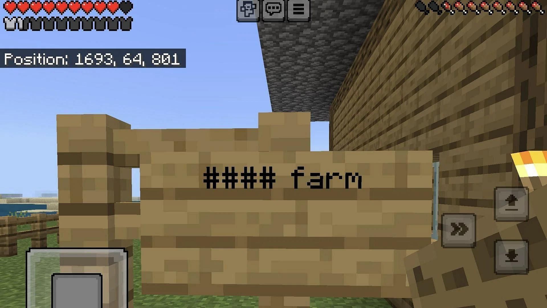 Minecraft has a bizarre profanity filter (Image via Reddit/titanicboi1/Mojang Studios)