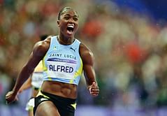 "It didn’t have any effect on me whatsoever"- 100m Gold medalist Julien Alfred opens up on competing in the rain during finals at the Paris Olympics
