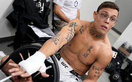 Caio Borralho starts bleeding mid-presser, shows off nasty cut suffered against Jared Cannonier: "It's a good scar to tell the history"