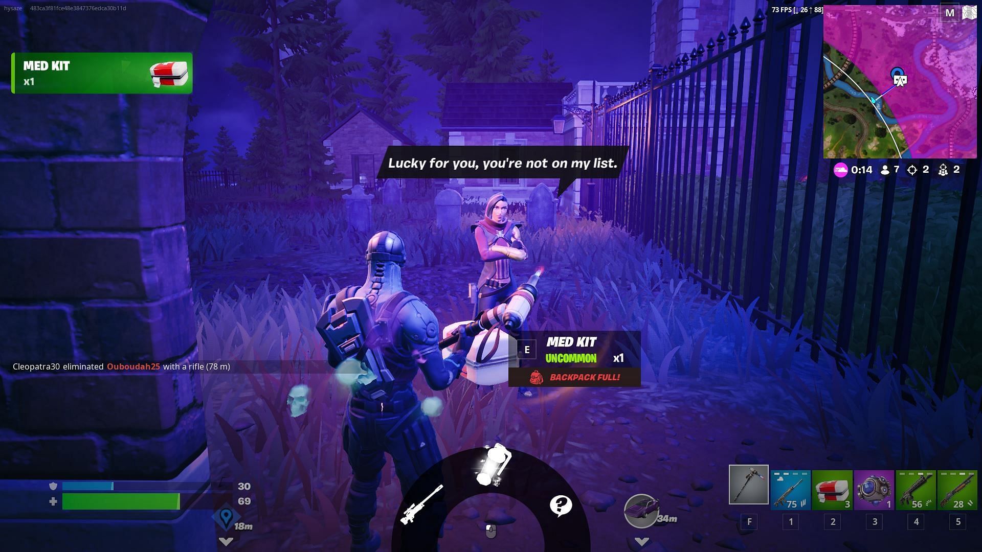 Trading with Saskia NPC in Fortnite Chapter 5 Season 3 (Image via Epic Games)