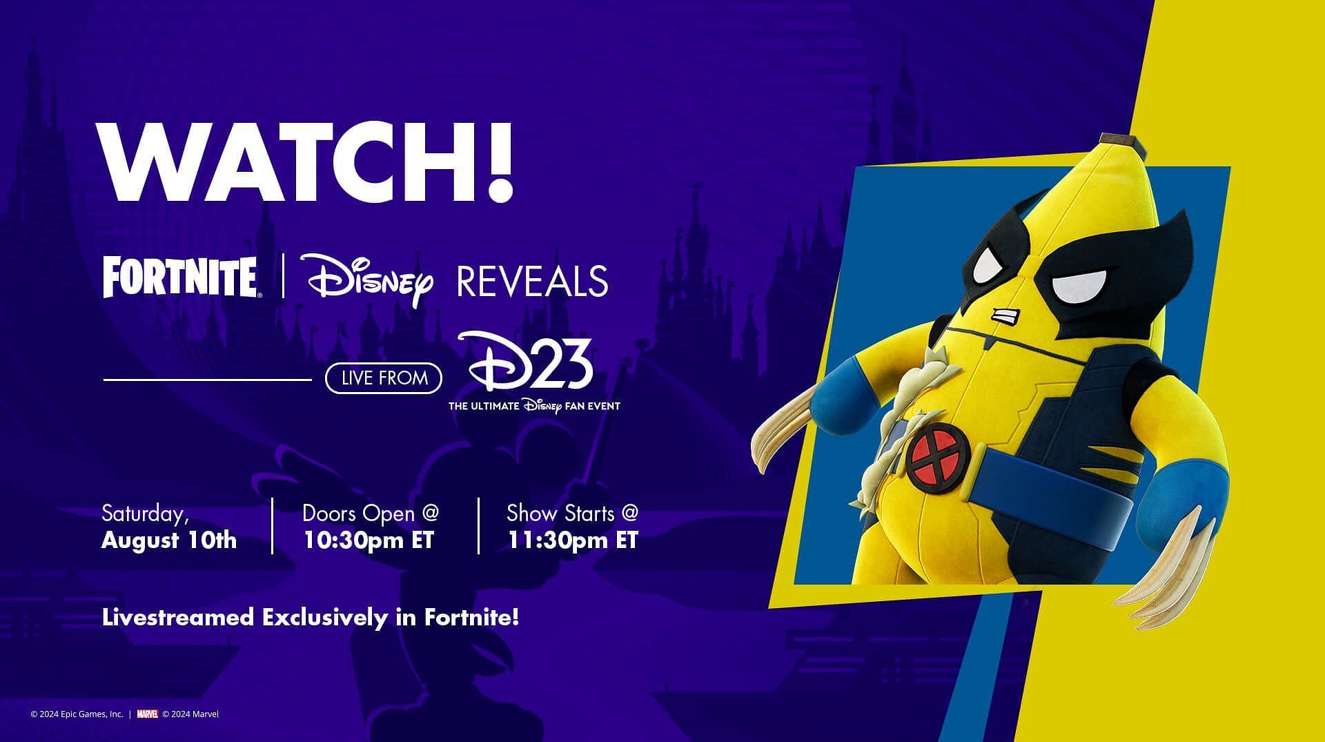 The D23 event is set to introduce a vast Disney multiverse to Fortnite (Image via Epic Games)