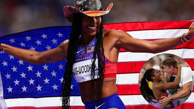 "I don't know how viral it's gone" - Tara Davis-Woodhall opens up about viral video with husband Hunter Woodhall after winning gold at Paris Olympics
